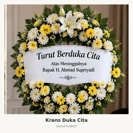 Krans Bunga Duka Pal Merah