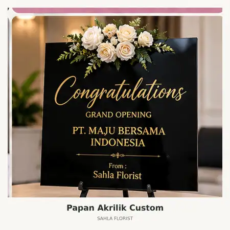 Papan Bunga Akrilik Pal Merah